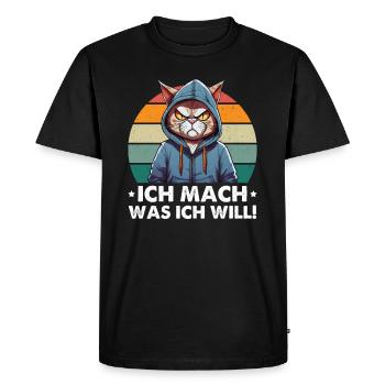 Je fais ce que je veux - Cool Cat - T-shirt Premium bio Homme - noir - Devant - Nico (187cm)