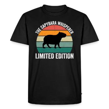 Le chuchoteur de capybara - T-shirt Premium bio Homme - noir - Devant - Nico (187cm)