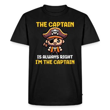The Captain Is Always Right I'm The Captain - Men's Premium Organic T-Shirt - black - Front - Nico (187cm)