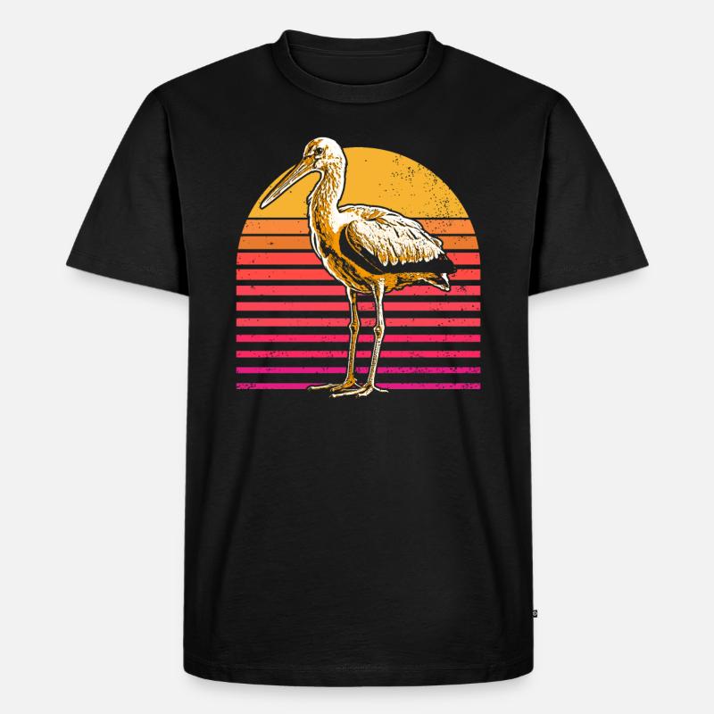 Storch - Männer Premium Bio T-Shirt - Schwarz