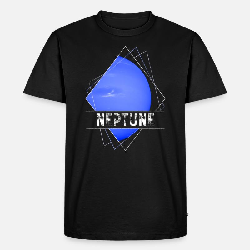 Neptun Planet - Männer Premium Bio T-Shirt - Schwarz