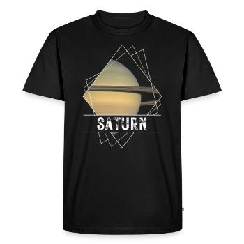 Saturn Planet Solar System - Men's Premium Organic T-Shirt - black - Front - Nico (187cm)