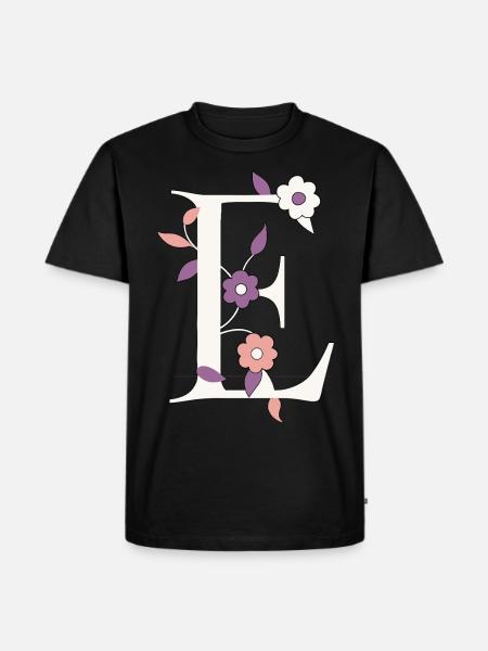 Letter E Monogram Retro - Men's Premium Organic T-Shirt - black