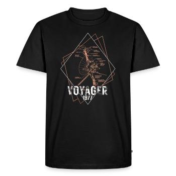 Voyager Space Probe 1977 - Men's Premium Organic T-Shirt - black - Front - Nico (187cm)