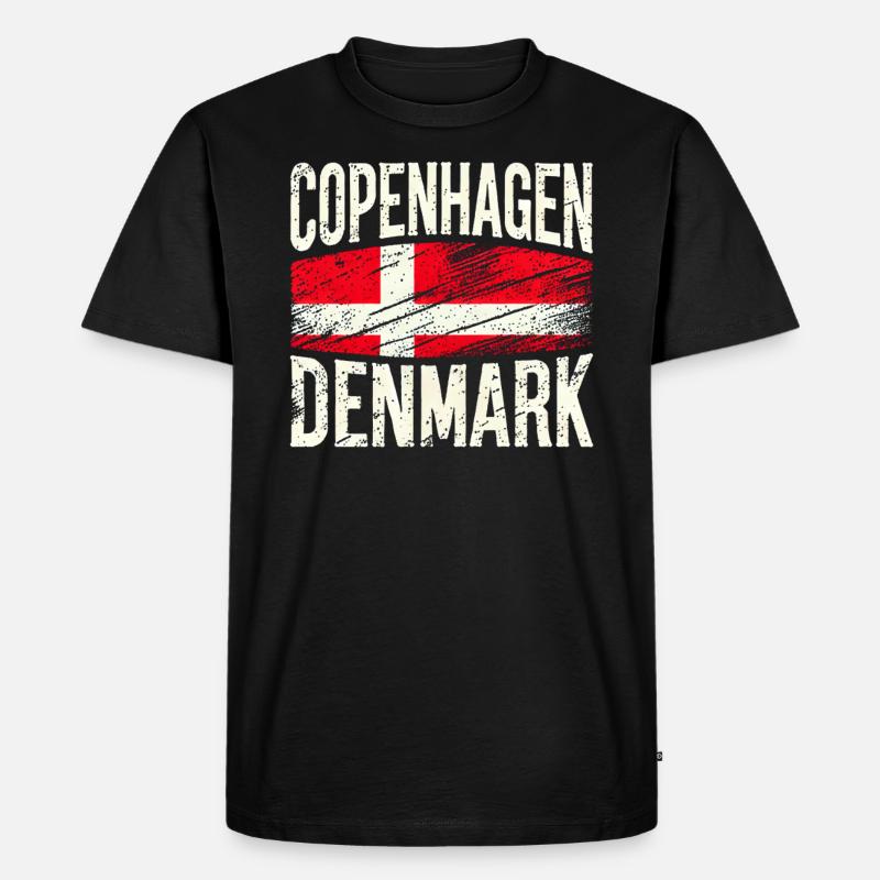 Copenhague Danemark Drapeau - T-shirt Premium bio Homme - noir