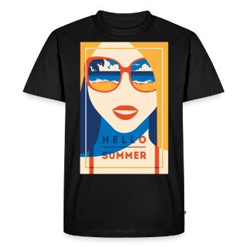 Bonjour l’été ! Joyeusement coloré comme le design d’été - T-shirt Premium bio Homme - noir - Devant - Nico (187cm)