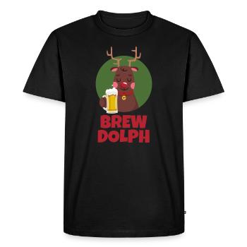 Rudolf Braudolf the drinking animal - Men's Premium Organic T-Shirt - black - Front - Nico (187cm)