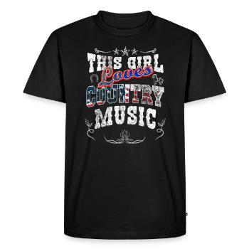 Tu es une fille et tu aimes la musique country - T-shirt Premium bio Homme - noir - Devant - Nico (187cm)