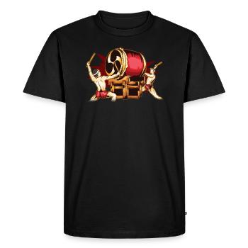 Male Taiko Drummers Mitsudomoe Graphic Design - Men's Premium Organic T-Shirt - black - Front - Nico (187cm)