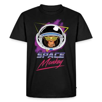 Space monkey - Men's Premium Organic T-Shirt - black - Front - Nico (187cm)