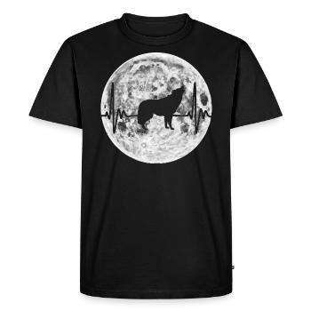 Wolf heartbeat wolves pulse gift - Men's Premium Organic T-Shirt - black - Front - Nico (187cm)