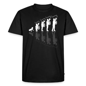 Cadeau de cor ténor Evolution pour joueur de cor ténor - T-shirt Premium bio Homme - noir - Devant - Nico (187cm)