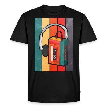 Walkman - idée de cadeau - T-shirt Premium bio Homme - noir - Devant - Nico (187cm)