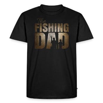 Pêcher Papa - Pêche avec le fils - T-shirt Premium bio Homme - noir - Devant - Nico (187cm)