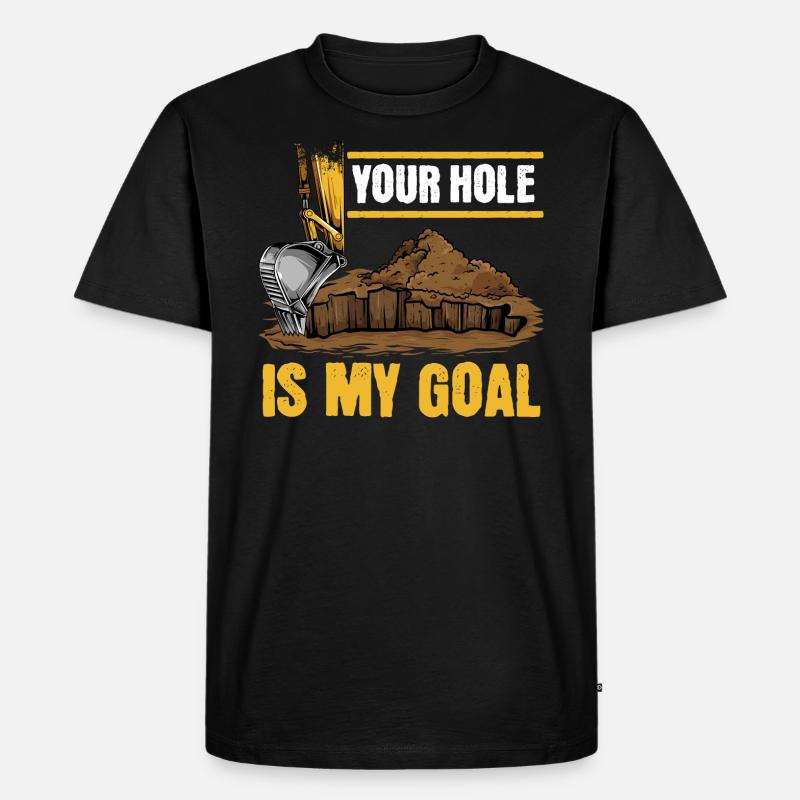 Baggerfahrer Baggerführer Baugeräteführer Bagger - Männer Premium Bio T-Shirt - Schwarz