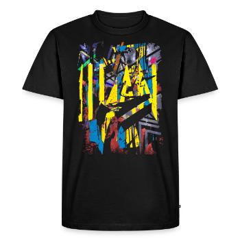 Abstract Vintage - Men's Premium Organic T-Shirt - black - Front - Nico (187cm)