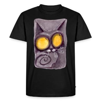 Serial Cat 15 - T-shirt Premium bio Homme - noir - Devant - Nico (187cm)