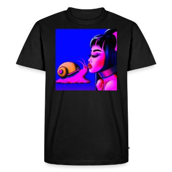 Artful Snails Love - Men's Premium Organic T-Shirt - black - Front - Nico (187cm)