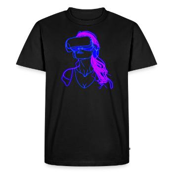 VR Neonline Girl - Men's Premium Organic T-Shirt - black - Front - Nico (187cm)