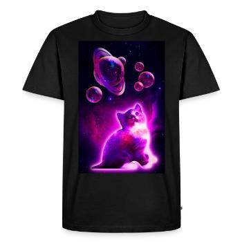 Cagnotte à bulles spatiales - T-shirt Premium bio Homme - noir - Devant - Nico (187cm)