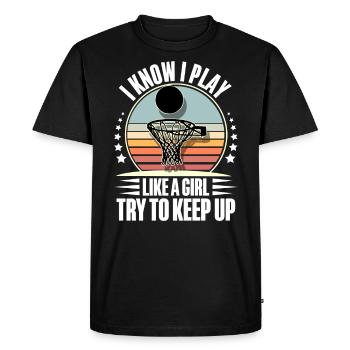 Basketball féminin Basketball féminin - T-shirt Premium bio Homme - noir - Devant - Nico (187cm)
