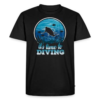 Its time to Dive - Scuba Diving T- shirt - Men's Premium Organic T-Shirt - black - Front - Nico (187cm)