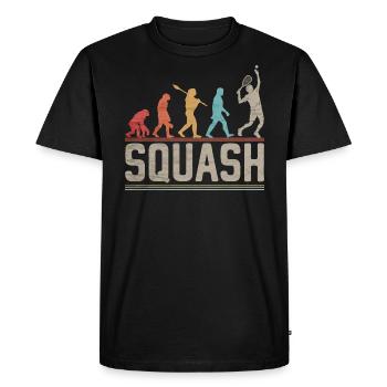 Squash Evolution of Man Vintage Racquetball Player - Men's Premium Organic T-Shirt - black - Front - Nico (187cm)