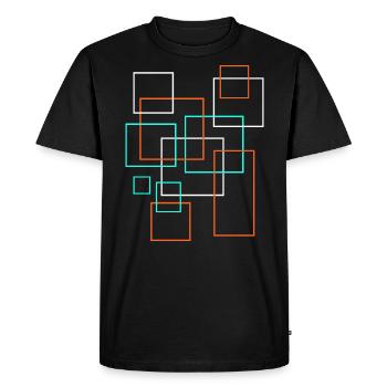 Carré Décoration Motif - T-shirt Premium bio Homme - noir - Devant - Nico (187cm)
