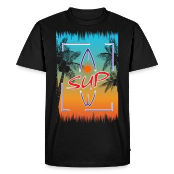 SUP Board Paddle Stand Up Paddling Shirt - T-shirt Premium bio Homme - noir - Devant - Nico (187cm)
