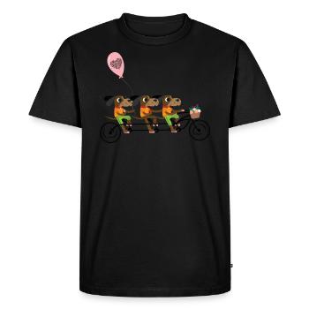 Dogs ride bicycles - Men's Premium Organic T-Shirt - black - Front - Nico (187cm)