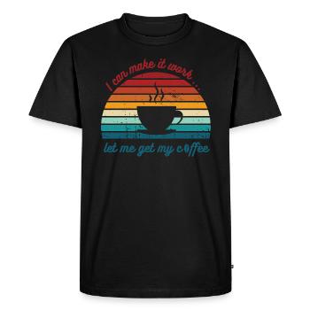 Coffee will help me - Men's Premium Organic T-Shirt - black - Front - Nico (187cm)