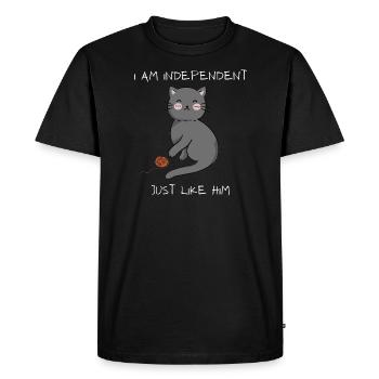 Independent cat - Men's Premium Organic T-Shirt - black - Front - Nico (187cm)