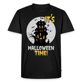 It's Halloween Time: Haunted House and Haunted Castle - Men's Premium Organic T-Shirt - black - Front - Nico (187cm)