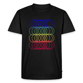 Bunte Kreise Lifestyle Geschenkidee - Männer Premium Bio T-Shirt - Schwarz - Vorne - Nico (187cm)