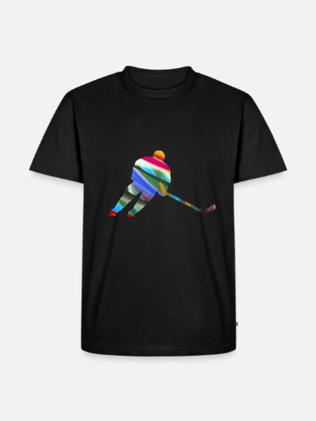 Eiskockey, Hockey, Graffi, bunt - Men's Premium Organic T-Shirt - black