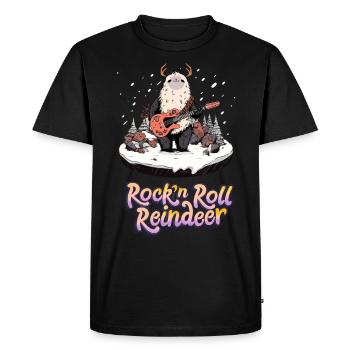Renne Rock n Roll - T-shirt Premium bio Homme - noir - Devant - Nico (187cm)