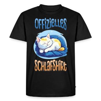 Chemise de nuit officielle Pyjama chat Animal mignon - T-shirt Premium bio Homme - noir - Devant - Nico (187cm)
