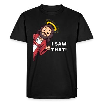 I Saw That - Men's Premium Organic T-Shirt - black - Front - Nico (187cm)