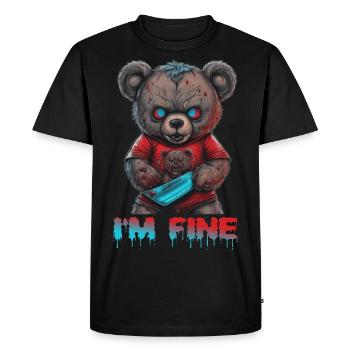 Peluche effrayante - T-shirt Premium bio Homme - noir - Devant - Nico (187cm)