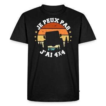 4x4 - Je Peux Pas J'ai 4X4 - Humour 4X4 - T-shirt Premium bio Homme - noir - Devant - Nico (187cm)