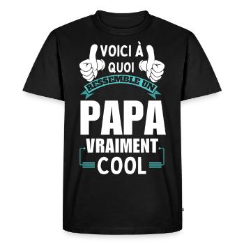 This is what a Really Cool Dad looks like - Men's Premium Organic T-Shirt - black - Front - Nico (187cm)