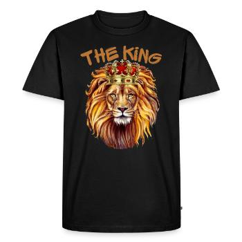 The King - Lion - Men's Premium Organic T-Shirt - black - Front - Nico (187cm)