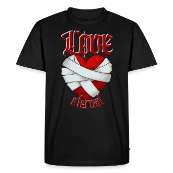 Love Eternal - Men's Premium Organic T-Shirt - black - Front - Nico (187cm)