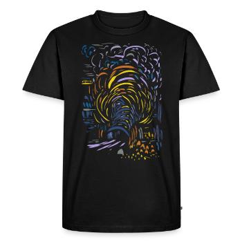 Abstract - Men's Premium Organic T-Shirt - black - Front - Nico (187cm)