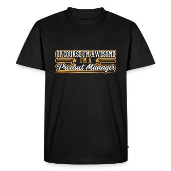 Awesome product manager - Men's Premium Organic T-Shirt - black - Front - Nico (187cm)