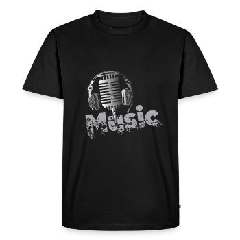 Musique Chanteur chanteuse micro cadeau - T-shirt Premium bio Homme - noir - Devant - Nico (187cm)