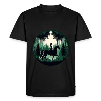 Femme Cheval Arabe - T-shirt Premium bio Homme - noir - Devant - Nico (187cm)