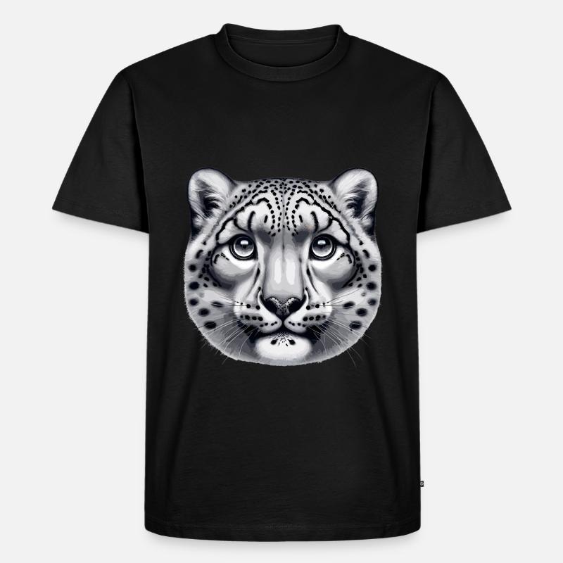 Schneeleopard Leopard Weißer Leopard - Männer Premium Bio T-Shirt - Schwarz