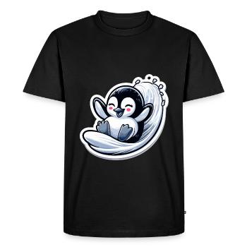 Pingouins mignons Petit pingouin Pingouin amoureux des pingouins - T-shirt Premium bio Homme - noir - Devant - Nico (187cm)