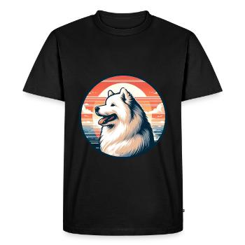 Chien Samoyède Cadeaux Mignon Samoyède Chien Graphique - T-shirt Premium bio Homme - noir - Devant - Nico (187cm)
